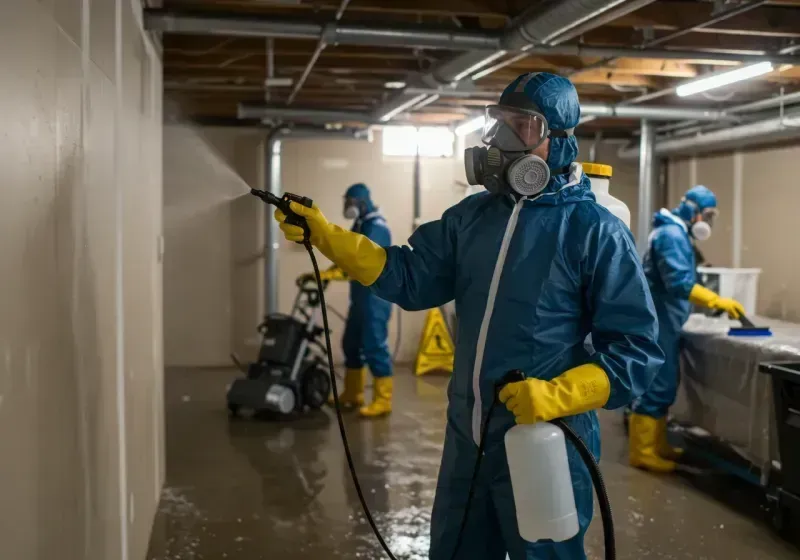 Basement Sanitization and Antimicrobial Treatment process in Van Buren County, TN